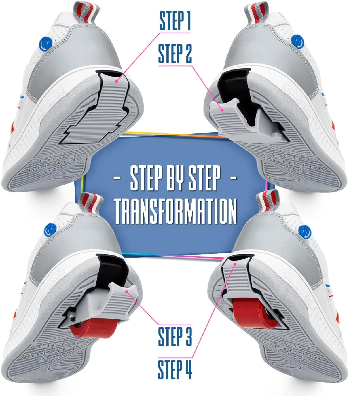 کفش های چرخدار کودکان BREEZY ROLLERS | تبدیل از کفش های کتانی خیابانی به اسکیت های چرخدار در چند ثانیه | سیستم کلیکی ثبت شده | کفش های کتانی چرخدار برای پسران و دختران کفش های چرخدار کودکان BREEZY ROLLERS | تبدیل از کفش های کتانی خیابانی به اسکیت های چرخدار در چند ثانیه | سیستم کلیکی ثبت شده | کفش های کتانی چرخدار برای پسران و دختران