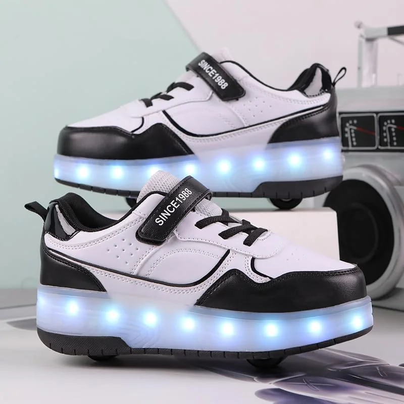 کفش های چرخ دار پسرانه و دخترانه چراغ دار، کفش های چرخ دار جمع شونده خلاقانه کودکان برای ورزش های فضای باز کفش های چرخ دار پسرانه و دخترانه چراغ دار، کفش های چرخ دار جمع شونده خلاقانه کودکان برای ورزش های فضای باز