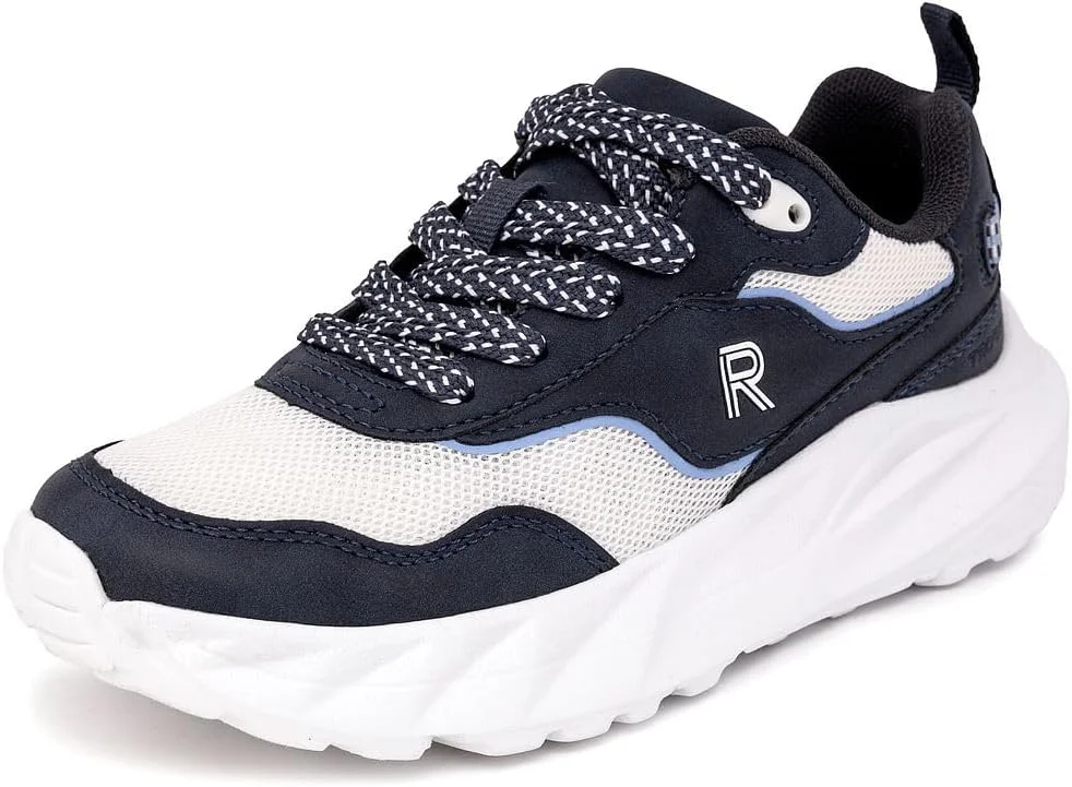 کفش پیاده روی پسرانه راکپورت، کفش های کتانی بند دار، غیر رسمی و مد روز برای کودکان (کودکان کوچک و بزرگ) سرمه ای سفید