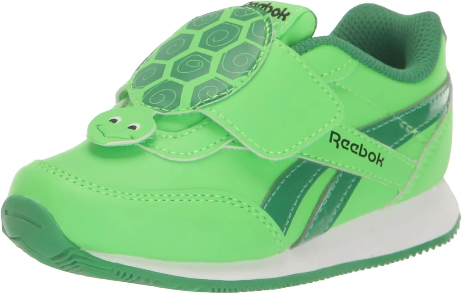 کفش ورزشی پسرانه ریباک مدل Royal Classic Jogger 2.0 KC، سبز چمنی/مشکی/سفید، سایز 8 کودک نوپا