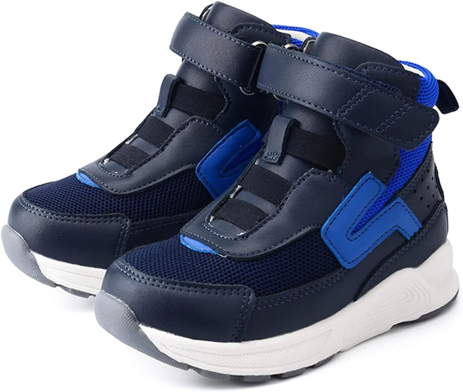 کفش‌های ارتوپدی برای کودکان، کفش‌های ورزشی اصلاحی ساق بلند با پشتیبانی از قوس و مچ پا برای پای صاف دختران و پسران، زیره‌های ضد لغزش