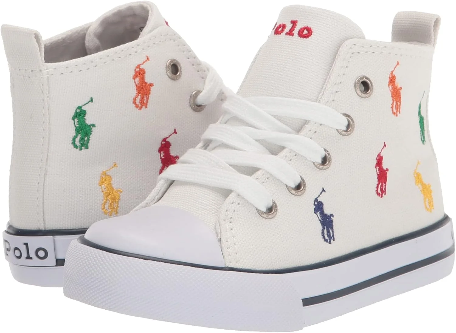 کفش کتانی ساق بلند Hamptyn Hi Ii White Mlt RPT Pp Polo Ralph Lauren یونیسکس بچگانه