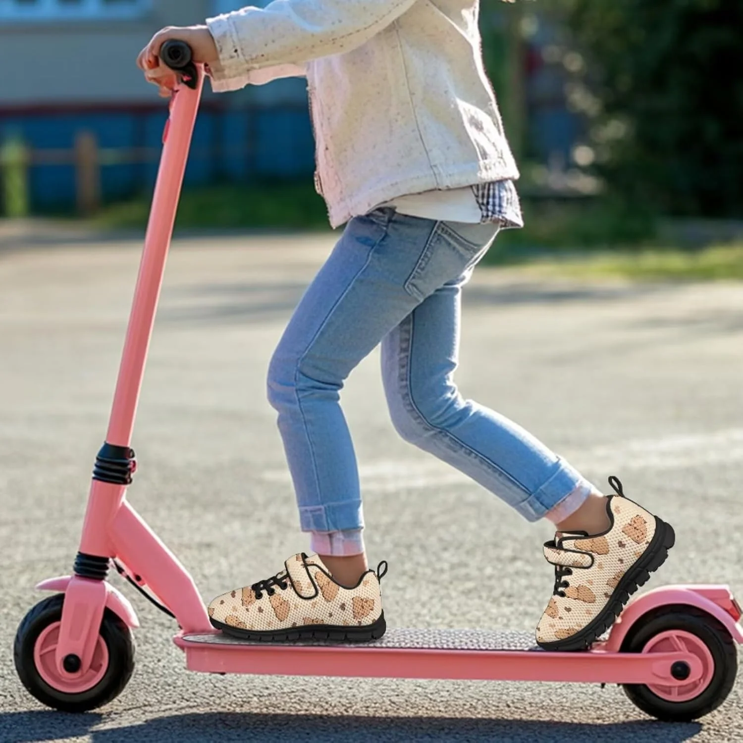 کفش‌های کتانی دخترانه Pointodoor، کفش‌های ورزشی تک سگکی مدرسه، کفش‌های پیاده‌روی و دویدن سبک و تنفسی