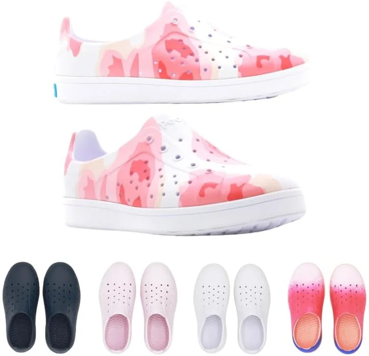 کفش های کتانی غیر رسمی و فشن دخترانه People Footwear Kids، طرح گل آبرنگی/هندوانه ای، سایز 7 کودک نوپا