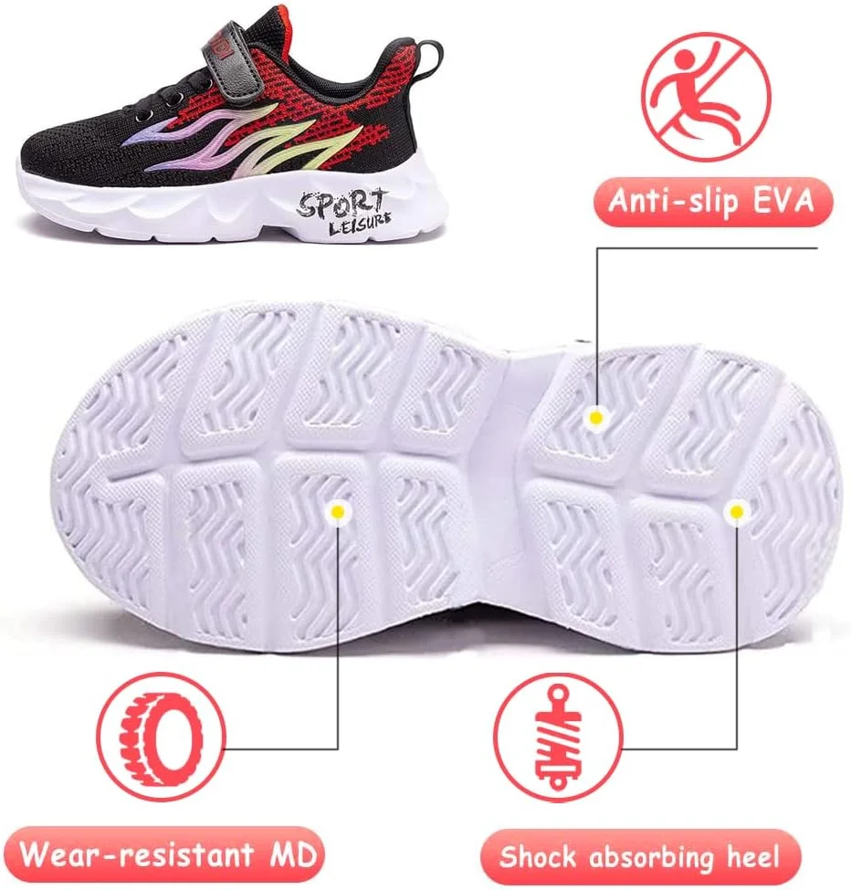 کفش ورزشی کودکان PHMNZIP دخترانه پسرانه، سبک، تنفس پذیر، کفش دویدن، کفش ورزشی فضای باز، کفش کتانی، کفش سالن، کفش بسکتبال، کفش پیاده روی، کفش پسرانه، یونیسکس