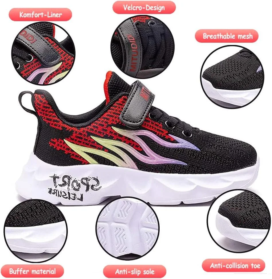 کفش ورزشی بچگانه PHMNZIP دخترانه پسرانه، سبک، تنفسی، کفش دویدن، کفش ورزشی فضای باز، کفش کتانی، کفش سالنی، کفش بسکتبال، کفش پیاده روی، کفش پسرانه، یونیسکس