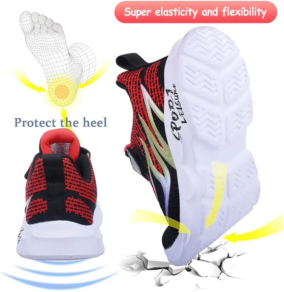 کفش ورزشی کودکان PHMNZIP دخترانه پسرانه، سبک، تنفس پذیر، کفش دویدن، کفش ورزشی فضای باز، کفش کتانی، کفش سالن، کفش بسکتبال، کفش پیاده روی، کفش پسرانه، یونیسکس