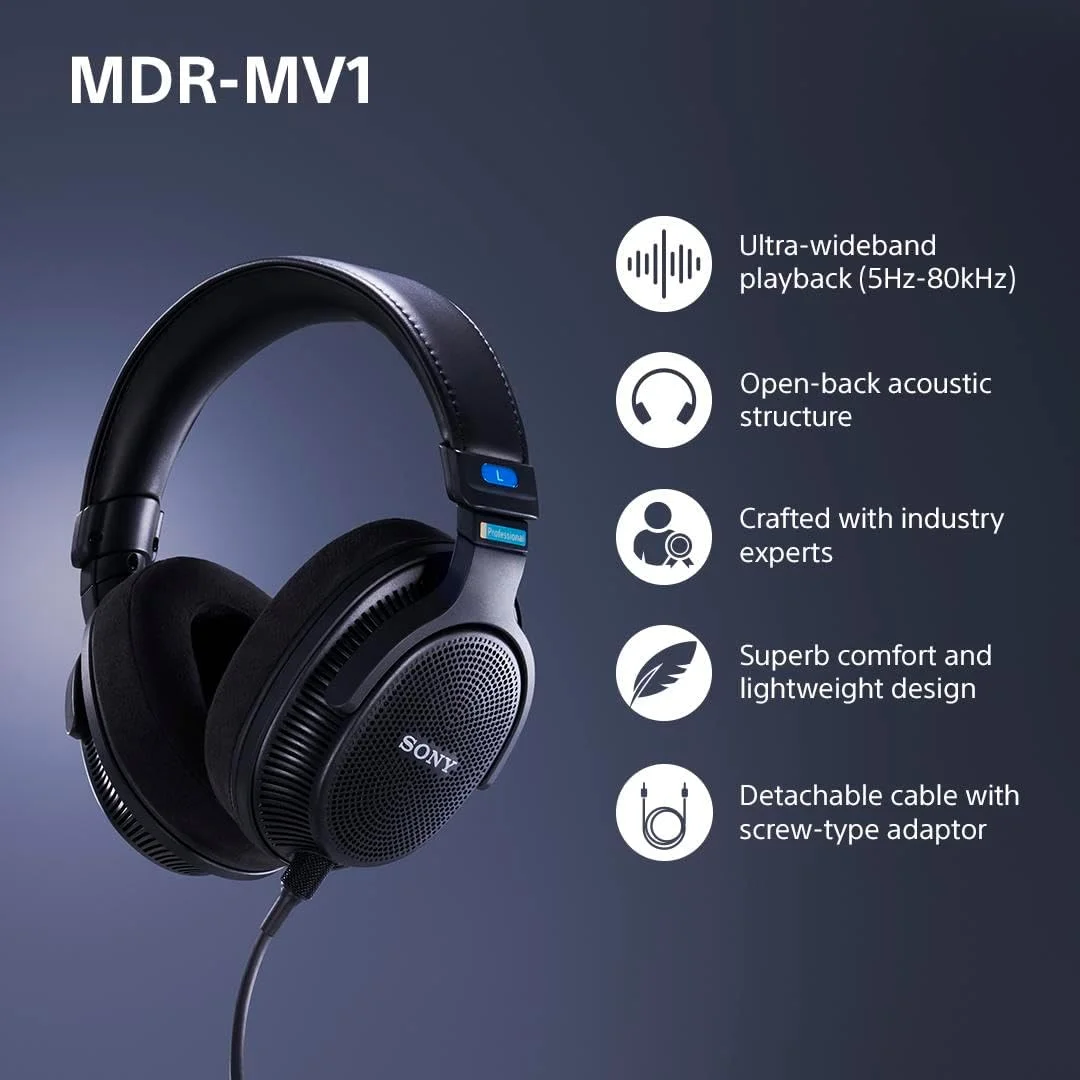 هدفون سونی MDR-MV1، هدفون برای میکس و مسترینگ، صدای مانیتور استودیویی برای میکس و مسترینگ، راحتی عالی در استفاده، ایجاد صدای فضایی هدفون سونی MDR-MV1، هدفون برای میکس و مسترینگ، صدای مانیتور استودیویی برای میکس و مسترینگ، راحتی عالی در استفاده، ایجاد صدای فضایی