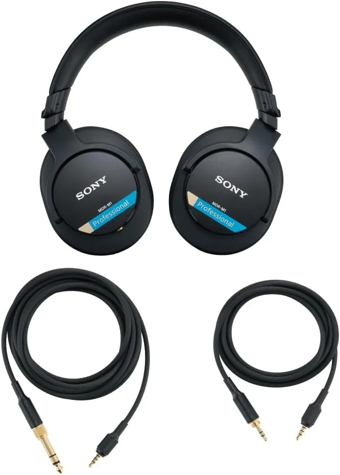هدفون استودیویی پشت بسته سونی MDR-M1 - پخش سیمی فوق العاده پهن باند (5 هرتز - 80 کیلوهرتز)، ایده آل برای ضبط و میکس استودیویی، سبک وزن (216 گرم)، 2 کابل جداشدنی، مشکی هدفون استودیویی پشت بسته سونی MDR-M1 - پخش سیمی فوق العاده پهن باند (5 هرتز - 80 کیلوهرتز)، ایده آل برای ضبط و میکس استودیویی، سبک وزن (216 گرم)، 2 کابل جداشدنی، مشکی