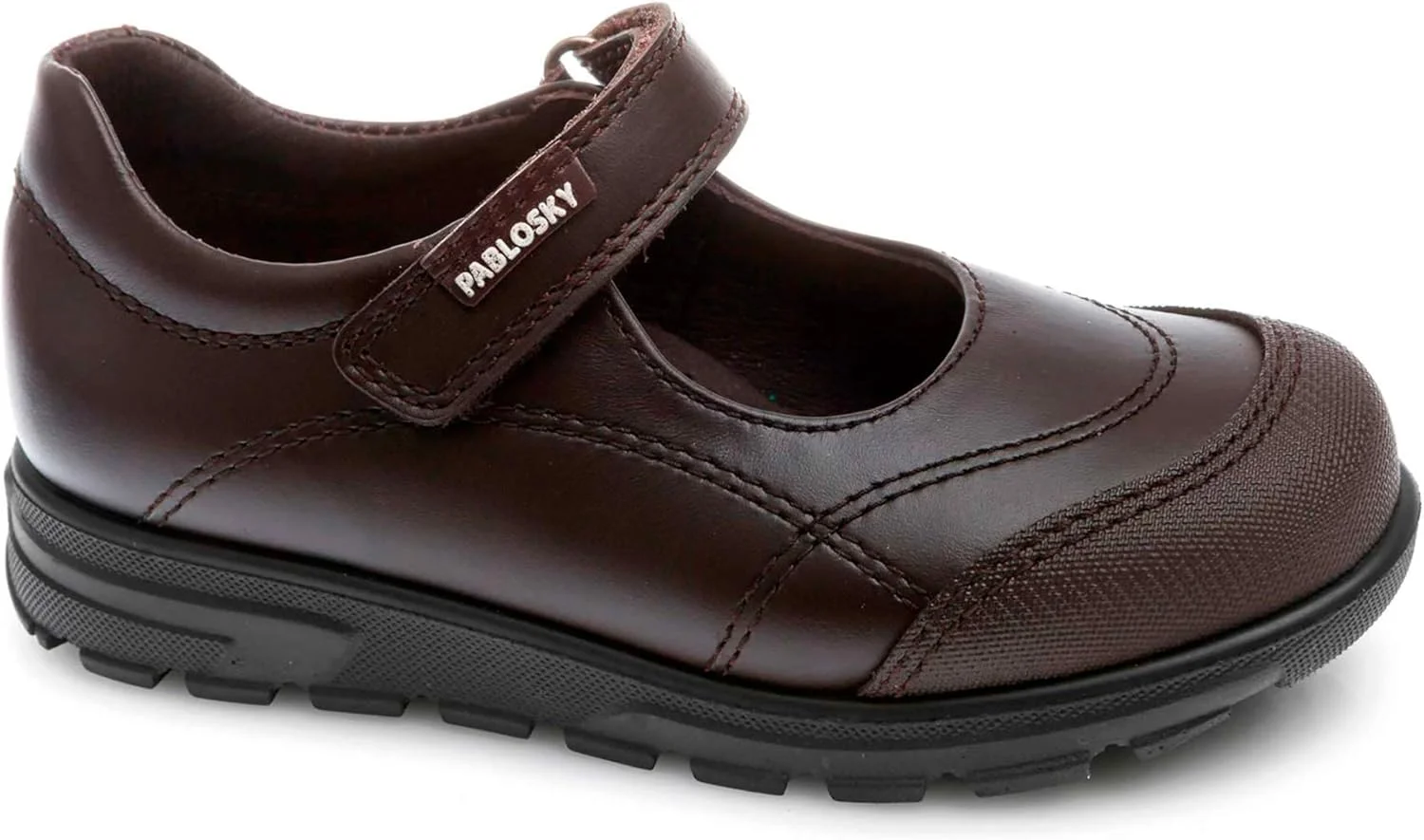 کفش مدرسه ای دخترانه پابلسکی چرمی با بست چسبی