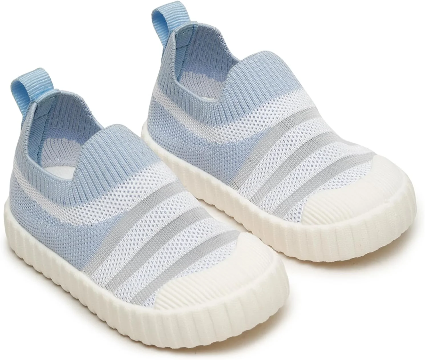 کفش‌های اسنیکرز لغزنده اولین قدم اونیک برای کودکان نوپا، آبی و سفید