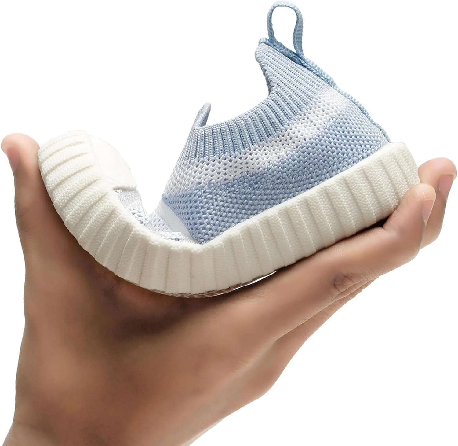 کفش‌های اسنیکرز بچگانه ONYC برای اولین قدم‌ها، مدل Slip-On، آبی و سفید