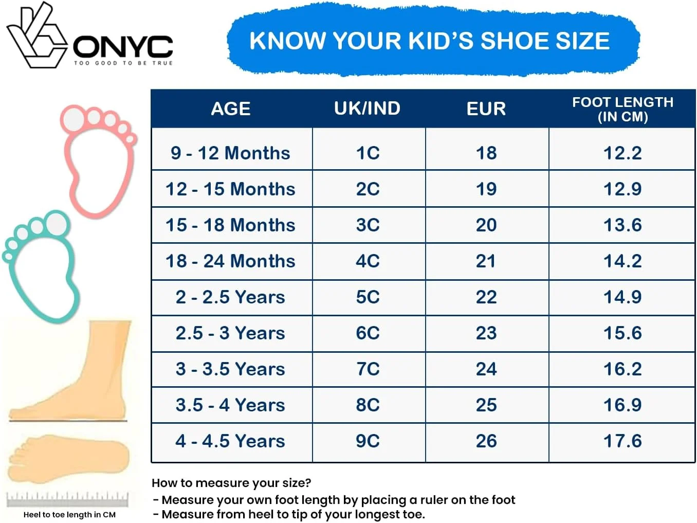 کفش‌های اسنیکرز بچگانه ONYC برای اولین قدم‌ها، مدل Slip-On، آبی و سفید