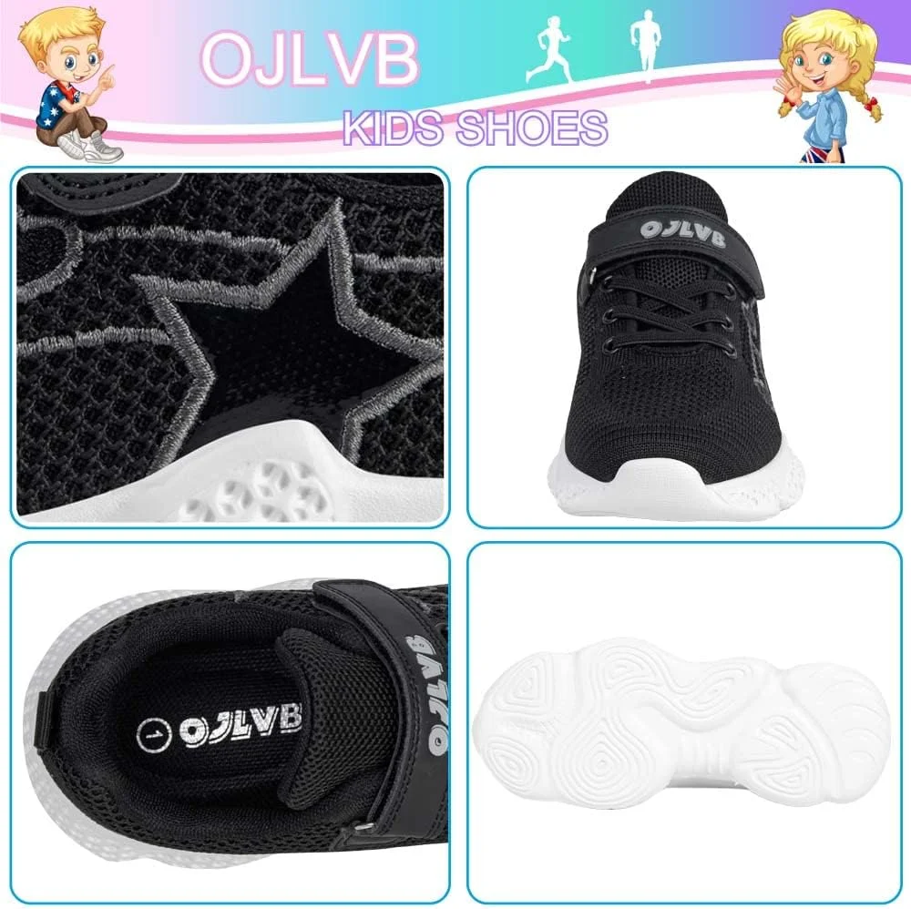 کفش ورزشی پسرانه و دخترانه OJLVB، کفش تنیس و دویدن بچگانه، کفش ورزشی پیاده روی سالن ورزشی سبک وزن و تنفسی