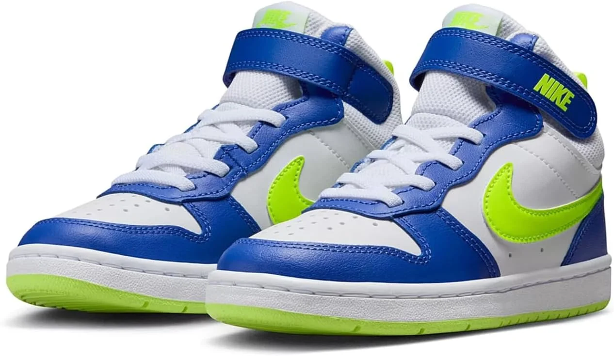 کفش ورزشی پسرانه نایک، سفید/آبی نجومی/ولت، سایز 11.5 کودکانه