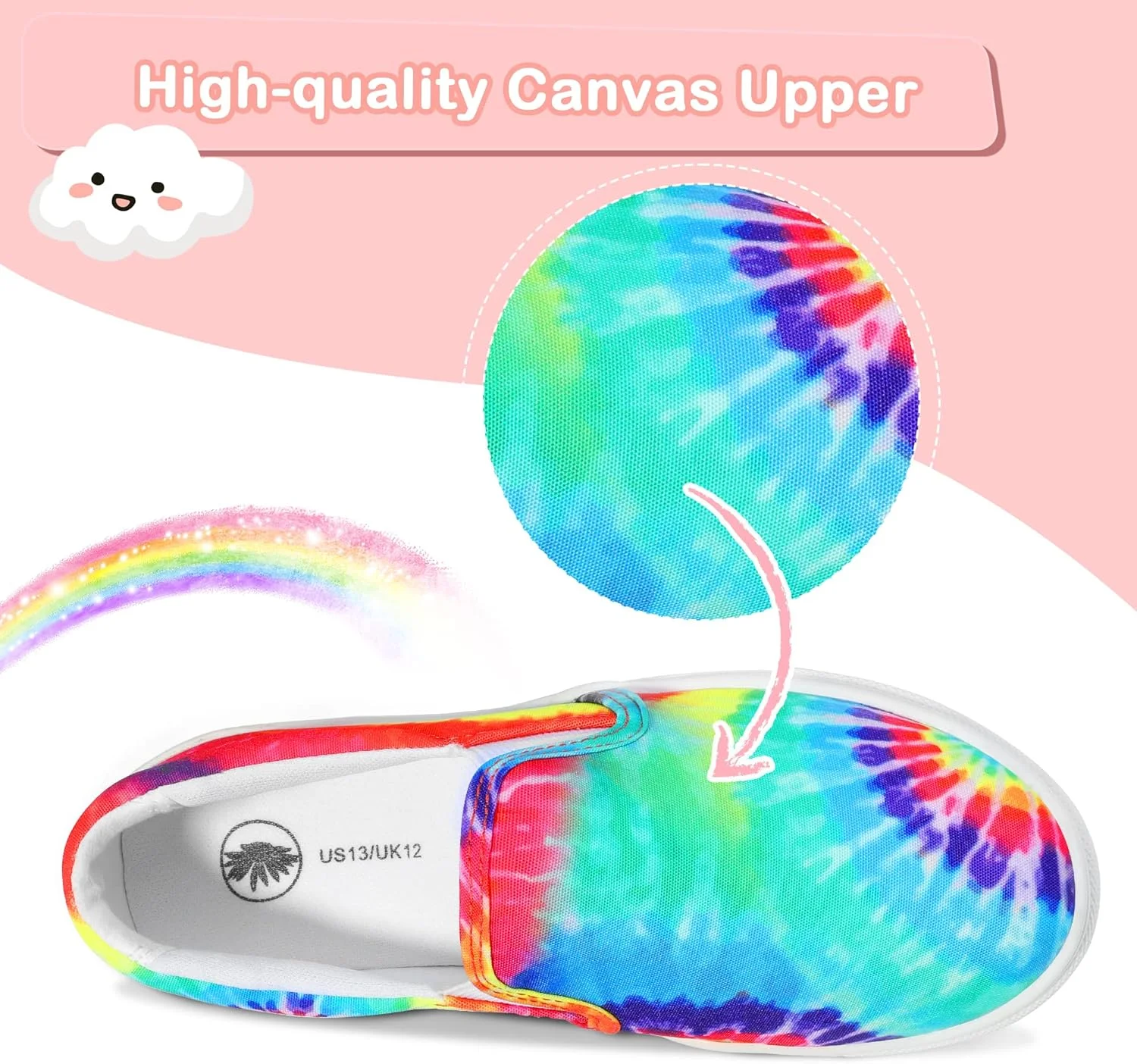 کفشهای کتانی دخترانه MIXIN، کفشهای راحتی بدون بند، تختهای مد روز با ساق کوتاه، کفشهای تنیس و پیادهروی برای کودکان کوچک/بزرگ کفشهای کتانی دخترانه MIXIN، کفشهای راحتی بدون بند، تختهای مد روز با ساق کوتاه، کفشهای تنیس و پیادهروی برای کودکان کوچک/بزرگ