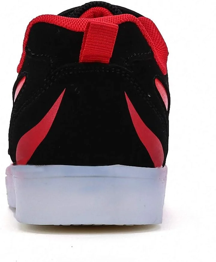 کفش‌های ال‌ای‌دی ساق کوتاه بچگانه، کفش‌های ال‌ای‌دی چشمک‌زن، چراغ‌های ال‌ای‌دی 7 رنگ، کفش‌های شارژی USB، کفش‌های دویدن، کتانی‌های مد روز شارژی درخشان برای پسران و دختران، قرمز، 34