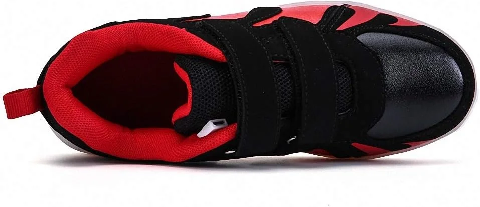 کفش‌های ال‌ای‌دی ساق کوتاه بچگانه، کفش‌های ال‌ای‌دی چشمک‌زن، چراغ‌های ال‌ای‌دی 7 رنگ، کفش‌های شارژی USB، کفش‌های دویدن، کتانی‌های مد روز شارژی درخشان برای پسران و دختران، قرمز، 34