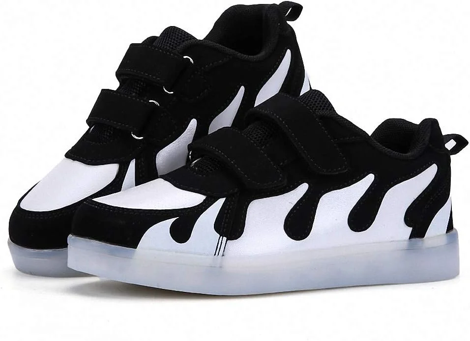 کفش‌های ال‌ای‌دی بچه‌گانه Miarui، کفش‌های ال‌ای‌دی چشمک‌زن، چراغ‌های ال‌ای‌دی 7 رنگ، کفش‌های شارژی USB، کفش‌های دویدن، کفش‌های کتانی مد روز، درخشان برای پسران و دختران، سفید، 38