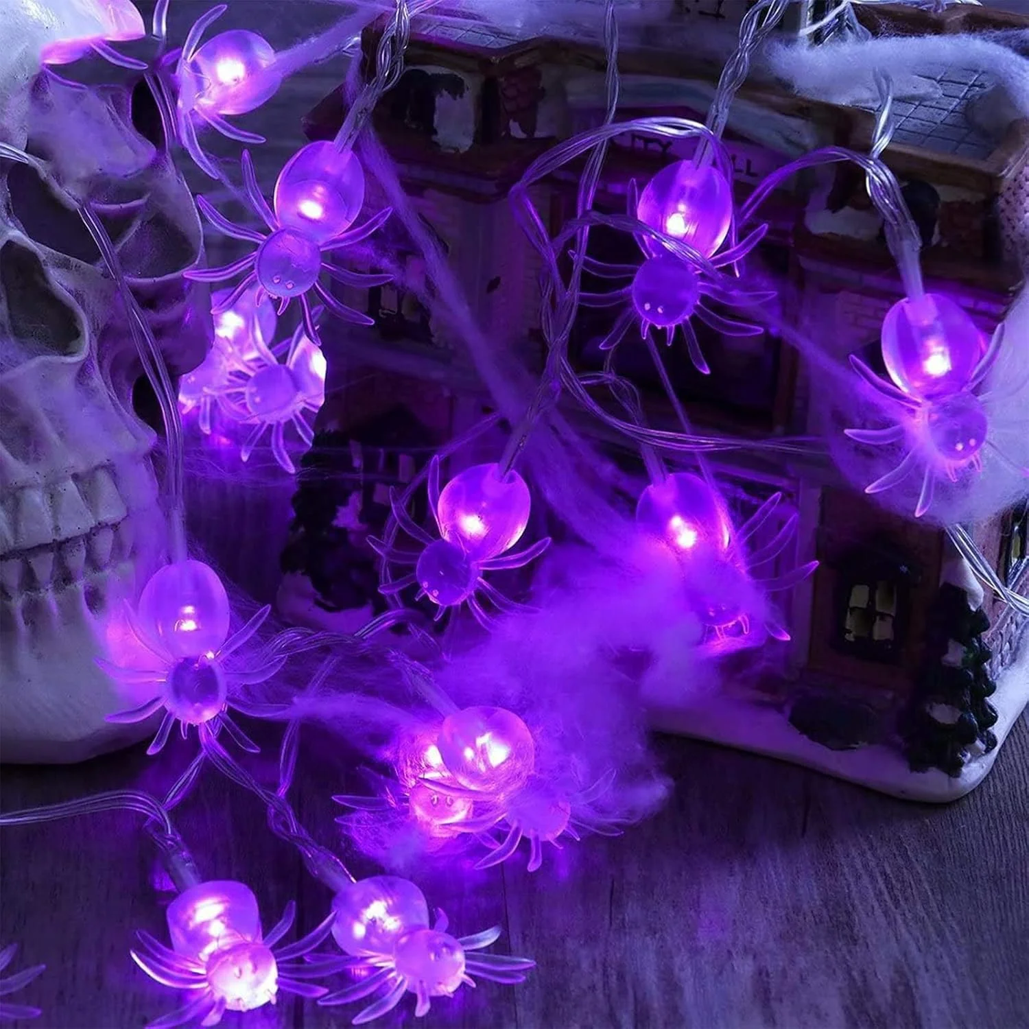 چراغ های رشته ای هالووین Beauenty با باتری، 4 چراغ تزئینی هالووین، چراغ های پری عنکبوتی کدو تنبل شبح خفاش با 10 LED برای تزئینات هالووین در فضای باز و داخلی، مهمانی چراغ های رشته ای هالووین Beauenty با باتری، 4 چراغ تزئینی هالووین، چراغ های پری عنکبوتی کدو تنبل شبح خفاش با 10 LED برای تزئینات هالووین در فضای باز و داخلی، مهمانی