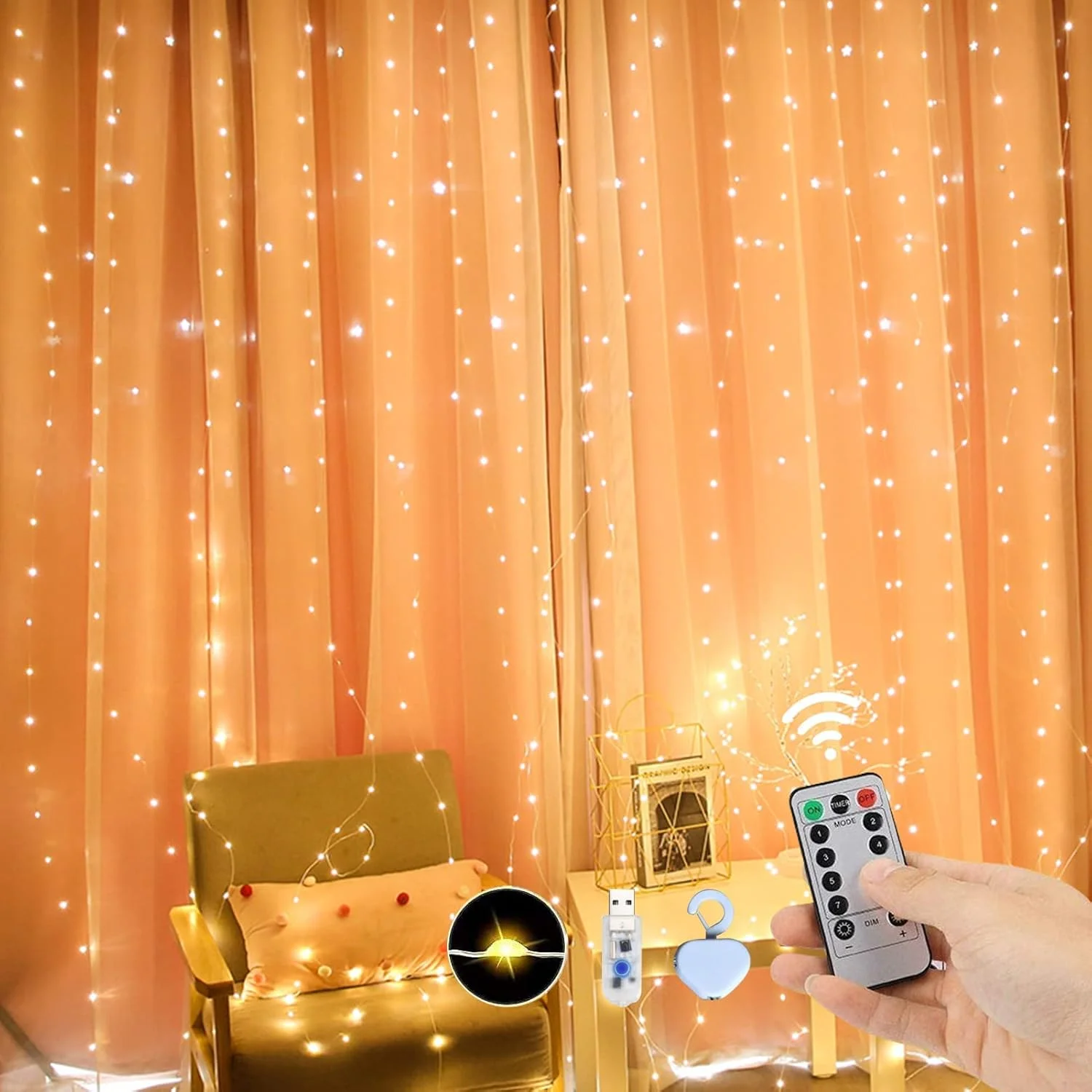 چراغ پرده ای Beauenty با 300 LED، 8 حالت نورپردازی، تغذیه از طریق USB، ضد آب، چراغ های ریسه ای پری، مناسب برای عروسی، رمضان، خانه، باغ، اتاق خواب، دکوراسیون داخلی و خارجی، دیوار، کریسمس (سفید گرم) چراغ پرده ای Beauenty با 300 LED، 8 حالت نورپردازی، تغذیه از طریق USB، ضد آب، چراغ های ریسه ای پری، مناسب برای عروسی، رمضان، خانه، باغ، اتاق خواب، دکوراسیون داخلی و خارجی، دیوار، کریسمس (سفید گرم)