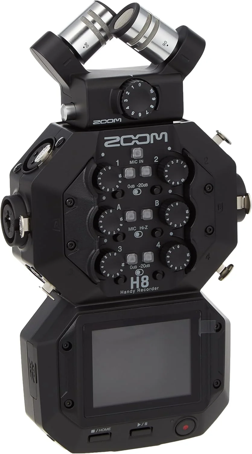 ضبط کننده قابل حمل زوم H8 (سازگار با ضبط تا 12 ترک) 6 ورودی، صفحه لمسی/ رابط صوتی USB، باطری خور، برای صداهای استریو/چند ترکی، ویدئو، پادکست و موسیقی