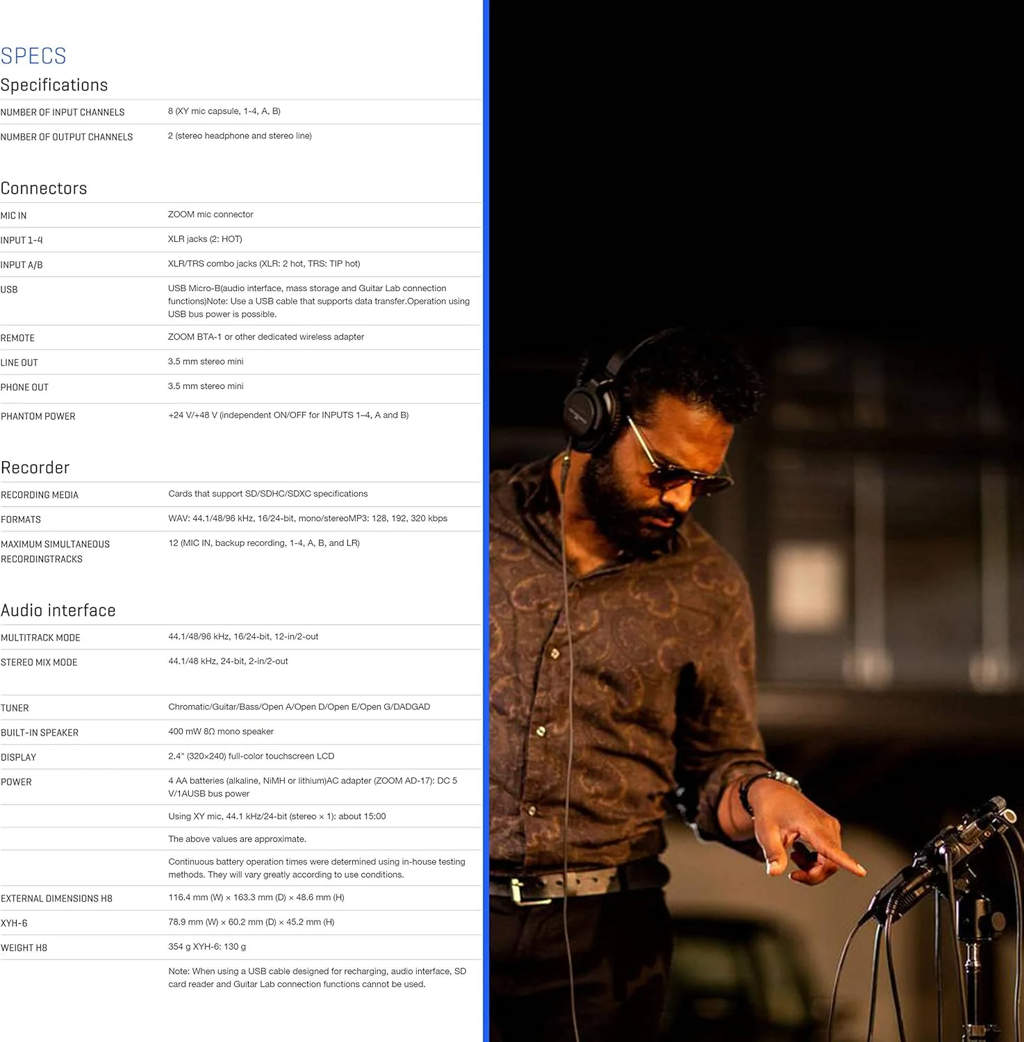 ضبط کننده دستی قابل حمل زوم H8 با 8 ورودی / 12 ترک برای پادکست، موسیقی، ضبط صدا در محیط باز، به همراه 2 عدد میکروفون پادکست زوم ZDM-1 + 2 عدد هدفون + 2 عدد بادگیر + 2 عدد پایه رومیزی + موارد بیشتر (4 قلم کالا)