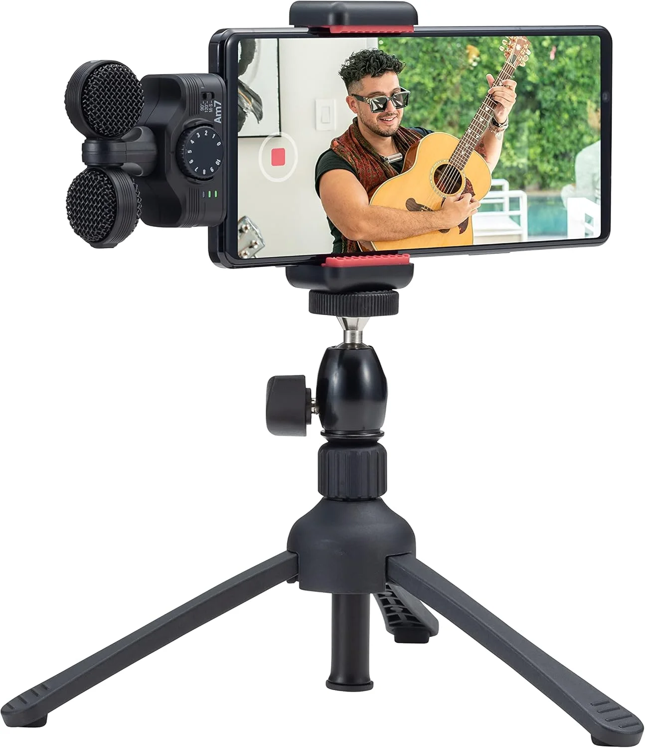 میکروفون استریو زوم Am7 برای اندروید، استریو Mid-Side، کپسول چرخشی برای هم ترازی با دوربین، برای ضبط صدا برای موسیقی، فیلم ها، مصاحبه ها و موارد دیگر