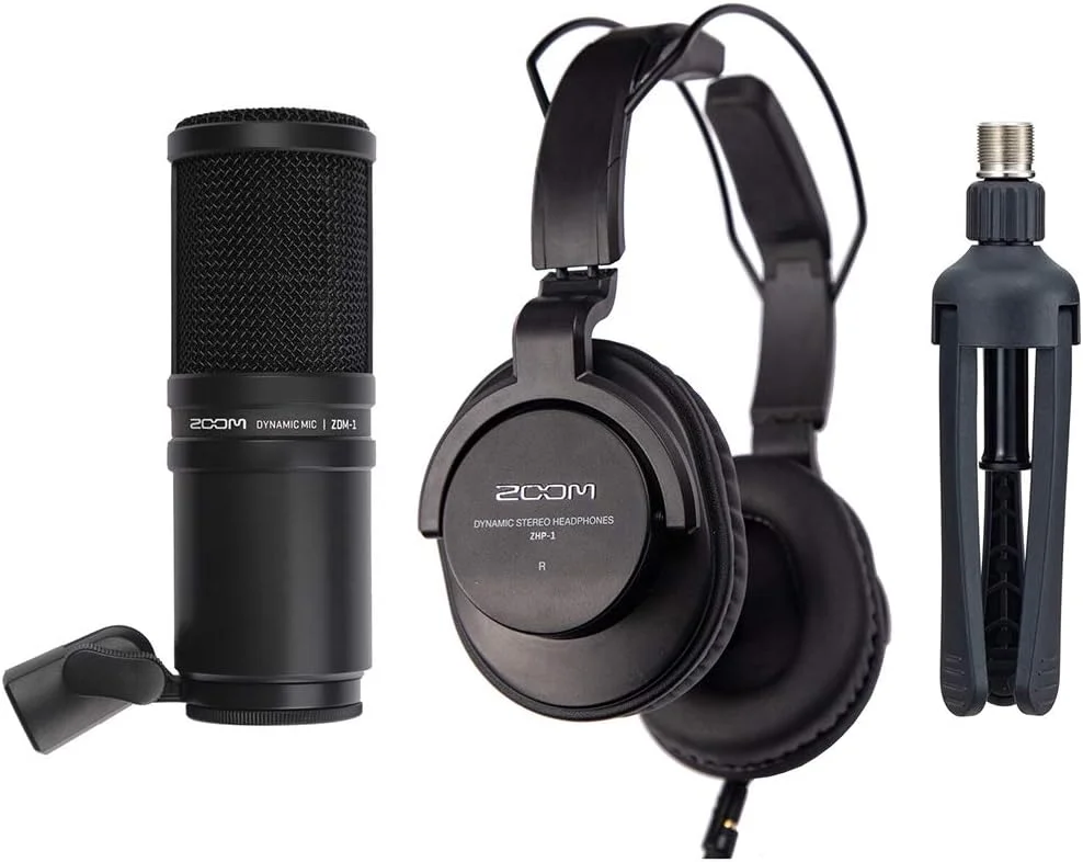 پکیج ضبط پادکست پرتابل زوم مدل PodTrak P4 به همراه 4 عدد پکیج میکروفون Zoom ZDM-1