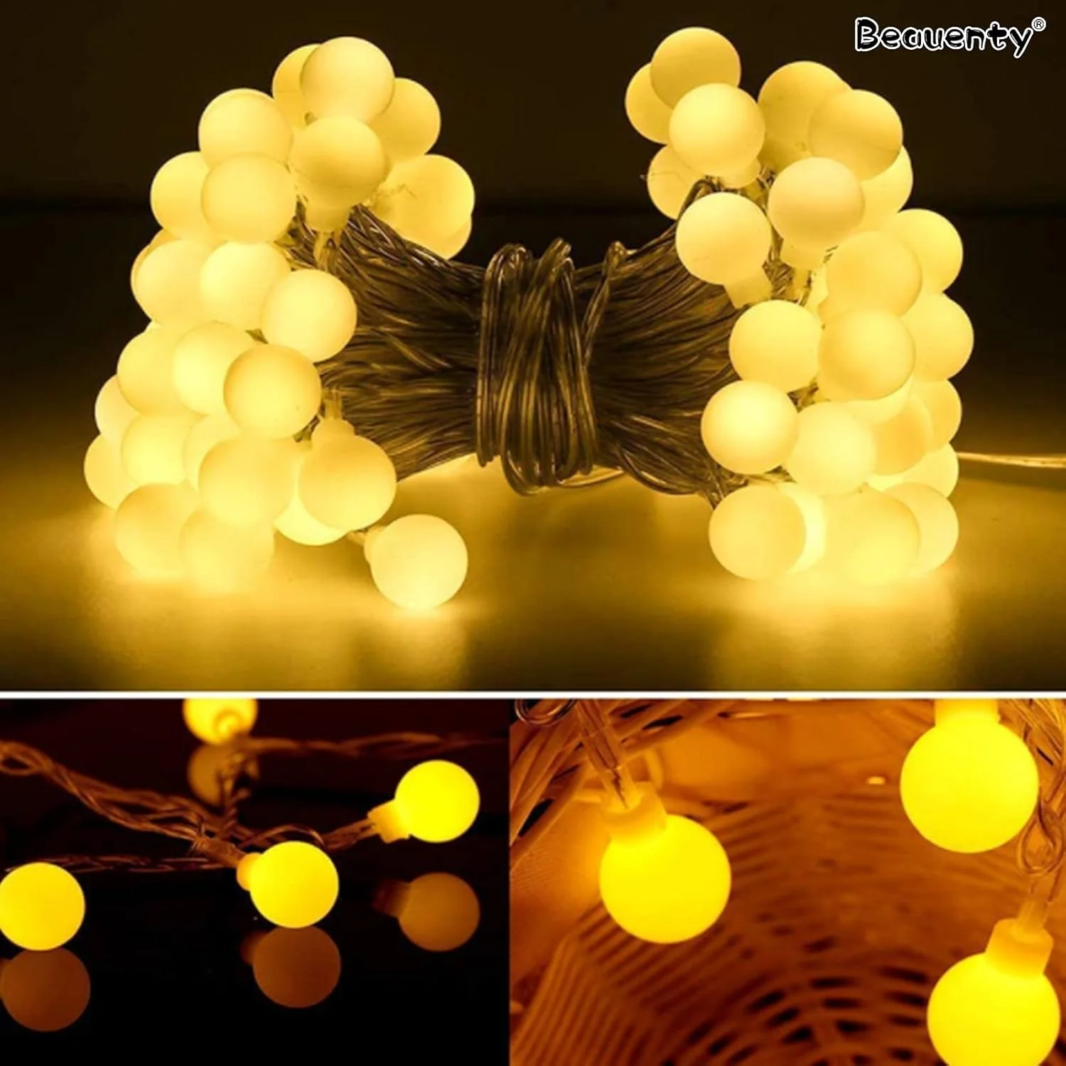 چراغهای رشتهای درخشان خانگی Beauenty، چراغهای رشتهای باتریدار، 2 حالت نور سفید گرم ضد آب برای چراغهای رشتهای پری برای داخل و خارج از خانه، حیاط، مهمانی عروسی، اتاق خواب، دکور دیوار، رمضان، کریسمس چراغهای رشتهای درخشان خانگی Beauenty، چراغهای رشتهای باتریدار، 2 حالت نور سفید گرم ضد آب برای چراغهای رشتهای پری برای داخل و خارج از خانه، حیاط، مهمانی عروسی، اتاق خواب، دکور دیوار، رمضان، کریسمس
