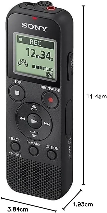 ضبط کننده صدای دیجیتال مونو سونی مدل Icd-Px370 با ضبط کننده USB داخلی، مشکی