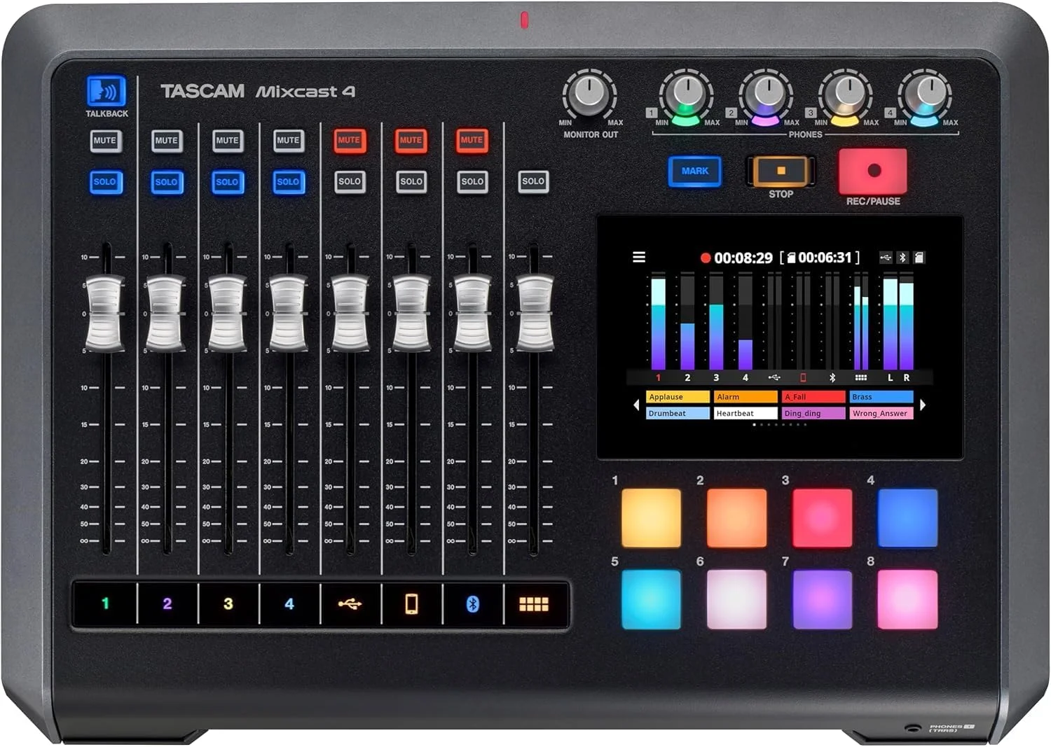 میکسر استودیویی پادکست Tascam Mixcast 4 با ضبط کننده داخلی/ رابط صوتی USB