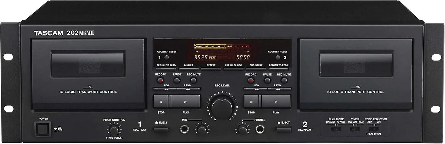 دستگاه ضبط دو کاست Tascam 202MKVII با پورت USB، ضبط کننده دو کاست