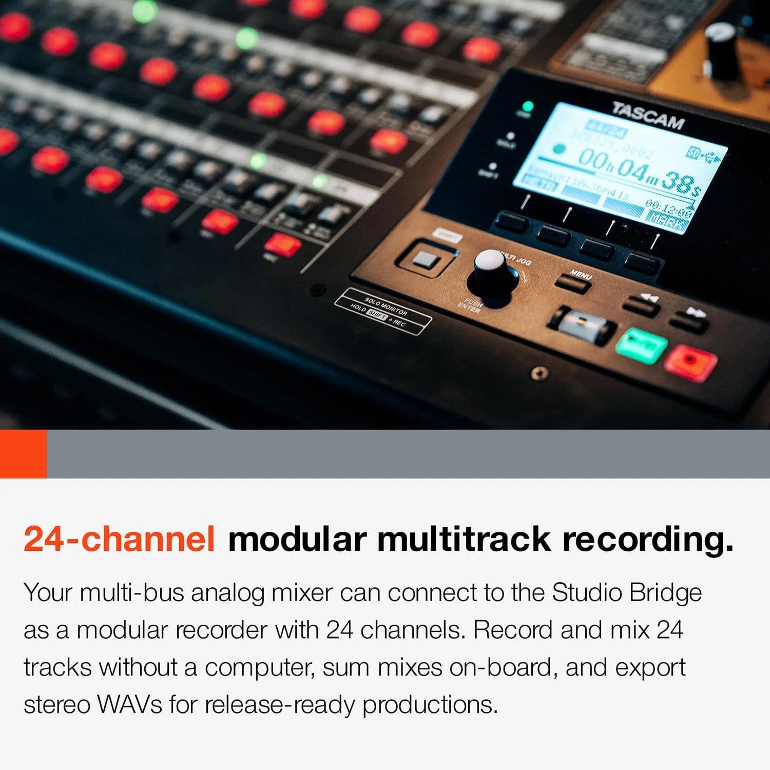 TASCAM Studio Bridge ضبط کننده چند مسیره 24 کاناله و رابط صوتی USB با MIDI - ضبط با کیفیت بالا و کیفیت استودیو TASCAM Studio Bridge ضبط کننده چند مسیره 24 کاناله و رابط صوتی USB با MIDI - ضبط با کیفیت بالا و کیفیت استودیو