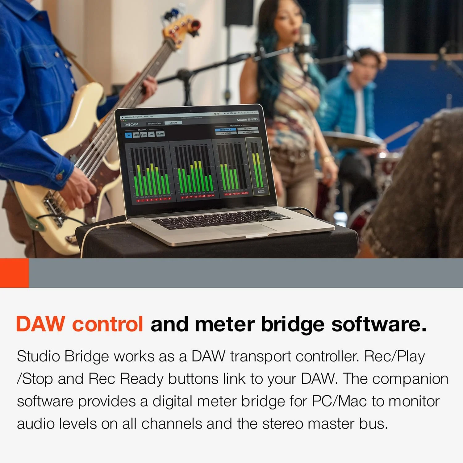 TASCAM Studio Bridge ضبط کننده چند مسیره 24 کاناله و رابط صوتی USB با MIDI - ضبط با کیفیت بالا و کیفیت استودیو TASCAM Studio Bridge ضبط کننده چند مسیره 24 کاناله و رابط صوتی USB با MIDI - ضبط با کیفیت بالا و کیفیت استودیو