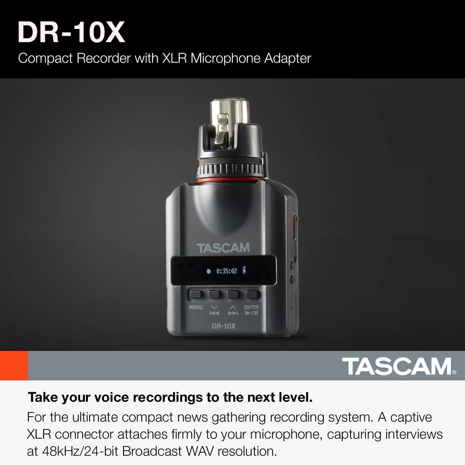 ضبط کننده دیجیتال PCM خطی میکروفون XLR مدل TASCAM DR-10X - مشکی ضبط کننده دیجیتال PCM خطی میکروفون XLR مدل TASCAM DR-10X - مشکی