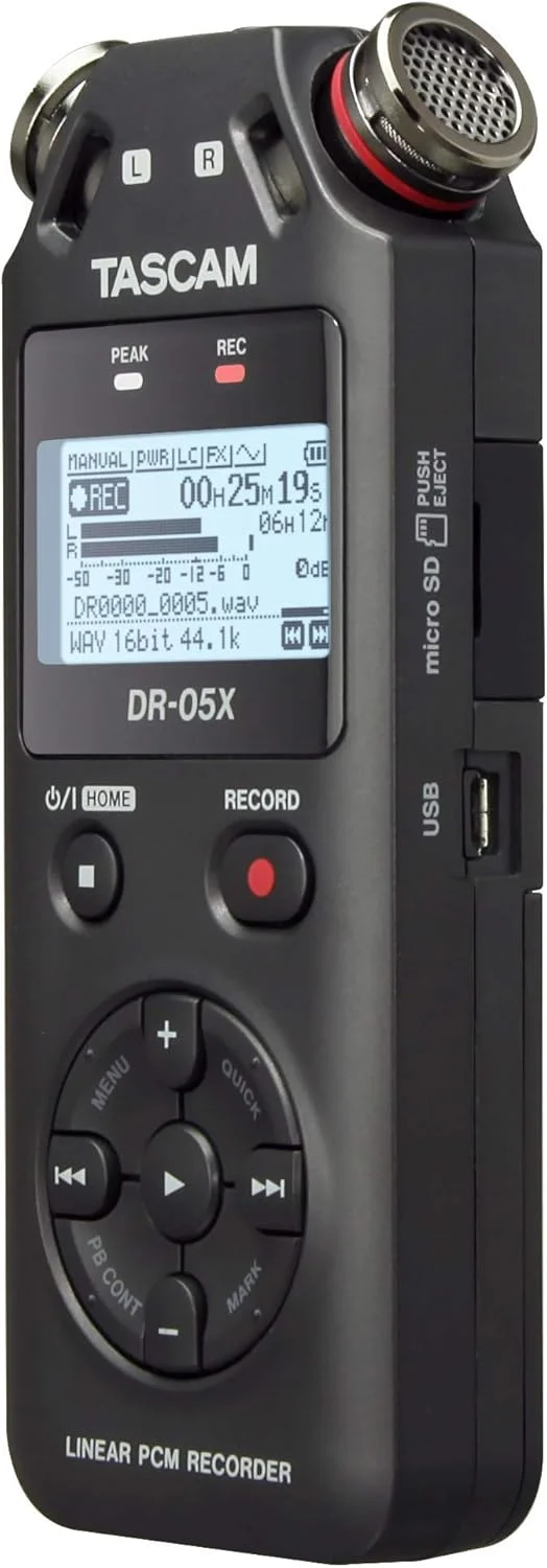 ضبط کننده صوتی قابل حمل Tascam DR-05X و رابط USB برای ضبط و پخش فایل های MP3 و WAV ضبط کننده صوتی قابل حمل Tascam DR-05X و رابط USB برای ضبط و پخش فایل های MP3 و WAV