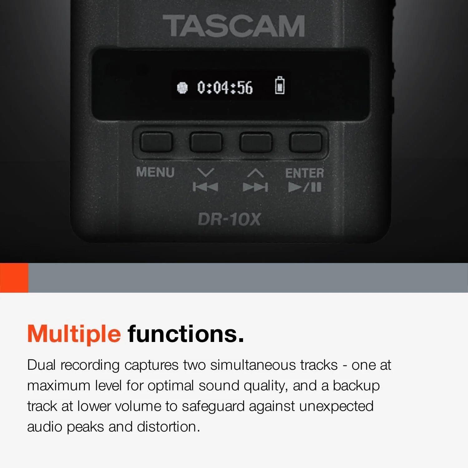 ضبط کننده دیجیتال PCM خطی میکروفون XLR مدل TASCAM DR-10X - مشکی ضبط کننده دیجیتال PCM خطی میکروفون XLR مدل TASCAM DR-10X - مشکی