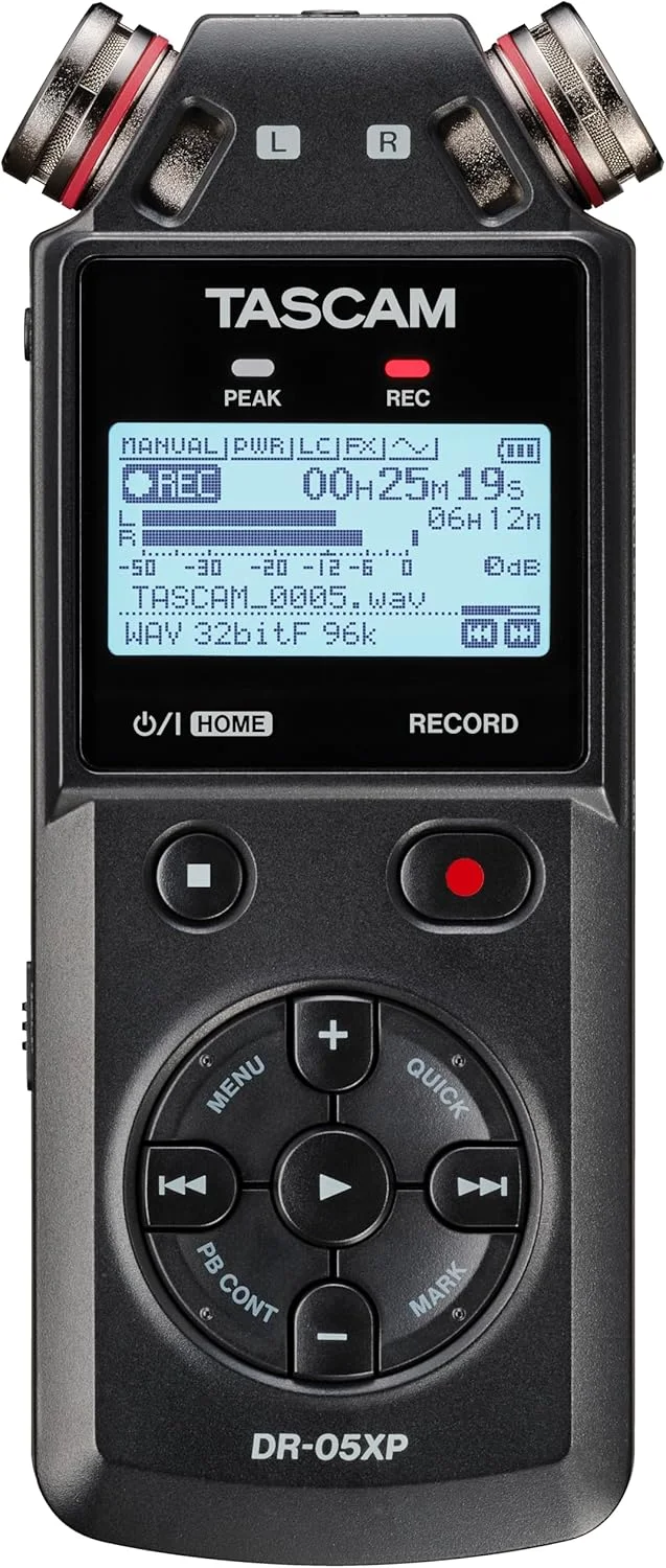 ضبط کننده دستی دو کاناله Tascam DR-05XP با رزولوشن 32 بیتی شناور و رابط صوتی USB