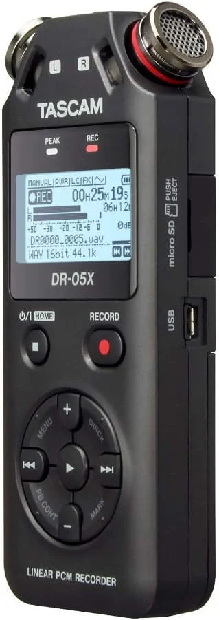 ضبط کننده صدای استریو دستی دیجیتال Tascam DR-05X و رابط صوتی USB ضبط کننده صدای استریو دستی دیجیتال Tascam DR-05X و رابط صوتی USB