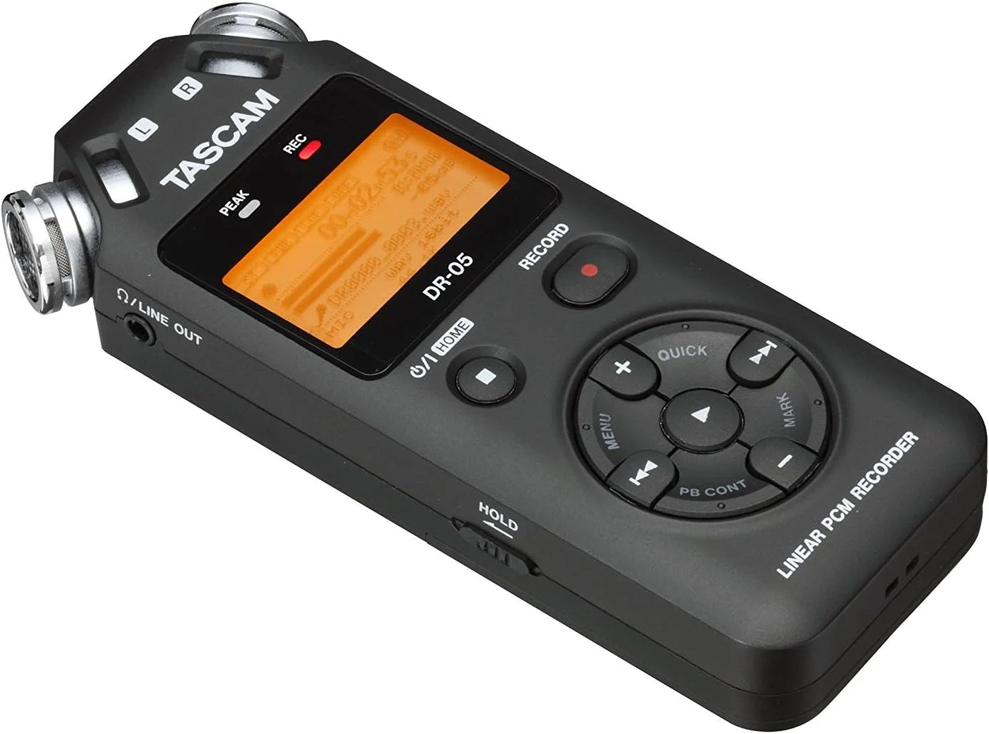 ضبط کننده صدای دیجیتال دستی قابل حمل TASCAM با میکروفون های همه جهته، مشکی (DR-05) ضبط کننده صدای دیجیتال دستی قابل حمل TASCAM با میکروفون های همه جهته، مشکی (DR-05)