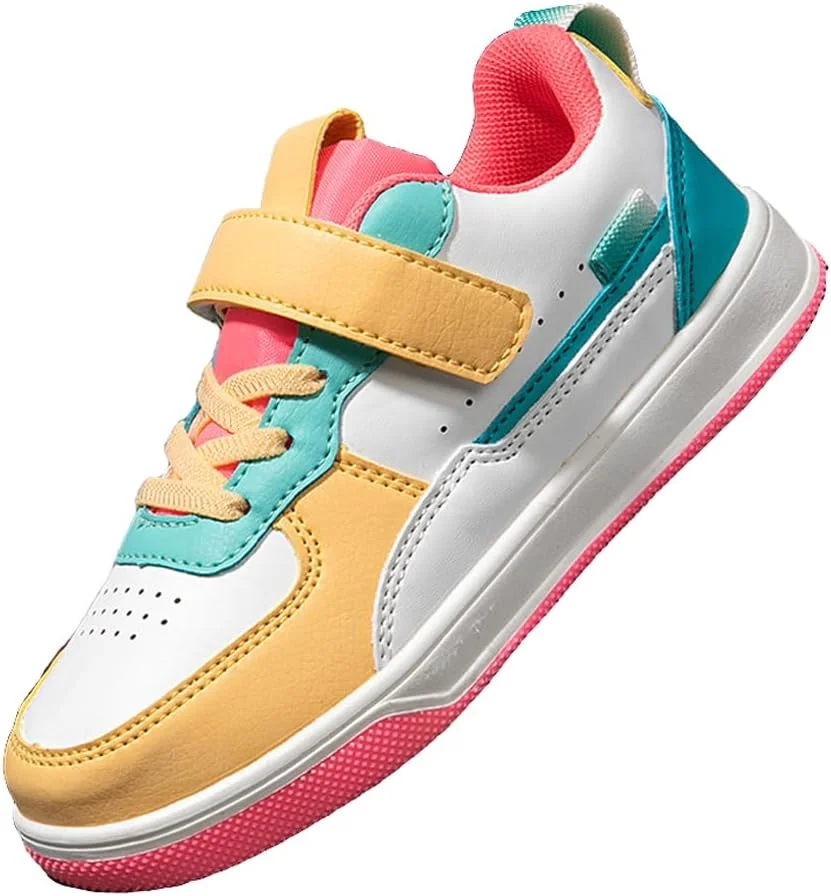 کفش‌های کتانی بچگانه برای دختران، پسران و کودکان نوپا، کفش‌های دویدن سبک وزن با رویه توری تنفسی، قلاب و حلقه قابل تنظیم، راحت، ضد برخورد، ضد لغزش