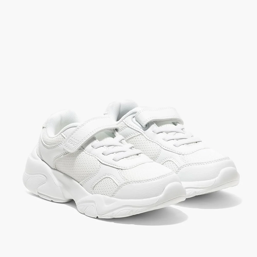 کفش مدرسه بچه گانه آمیکا، سبک وزن، تنفس پذیر، چرم گیاهی، کف زیره لاستیکی ضد لغزش، آستر نرم، مموری فوم، چسبی و بند دار، پسرانه و دخترانه