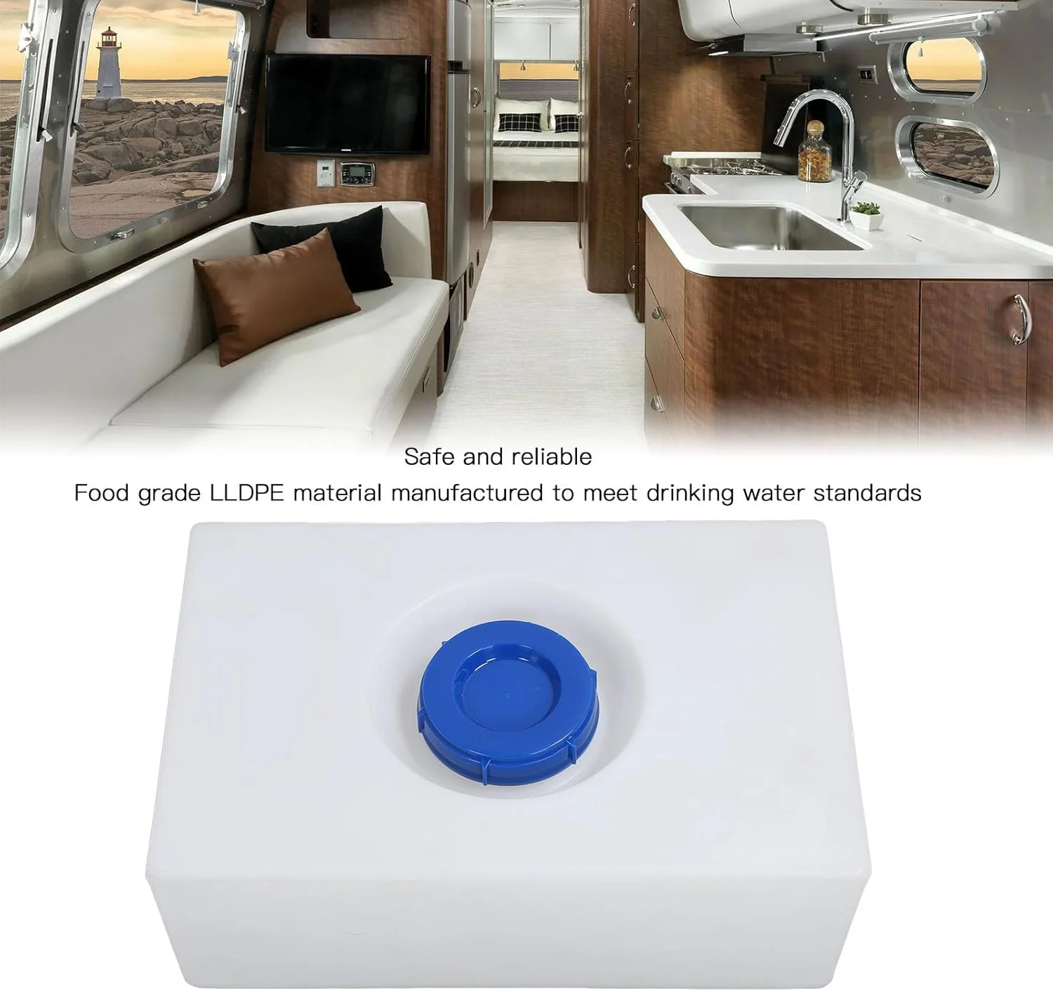 مخزن آب Cryfokt، 50 لیتری، ضد نفوذ، محافظت دوگانه، ظاهر صاف، مخزن نگهداری آب برای قایق مخزن آب Cryfokt، 50 لیتری، ضد نفوذ، محافظت دوگانه، ظاهر صاف، مخزن نگهداری آب برای قایق