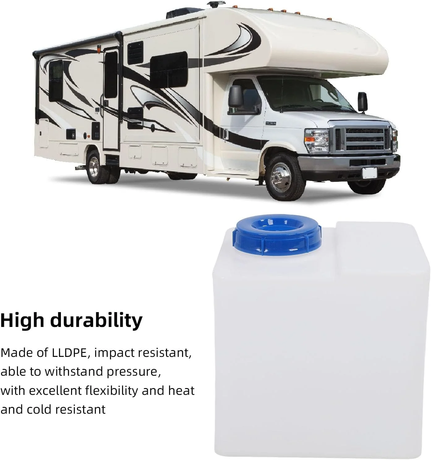 مخزن آب 40 لیتری Jiawu برای آویزها، انعطاف پذیر و مقاوم در برابر حرارت، مخزن آب RV، منبع پر کردن آسان برای وسایل نقلیه کمپینگ