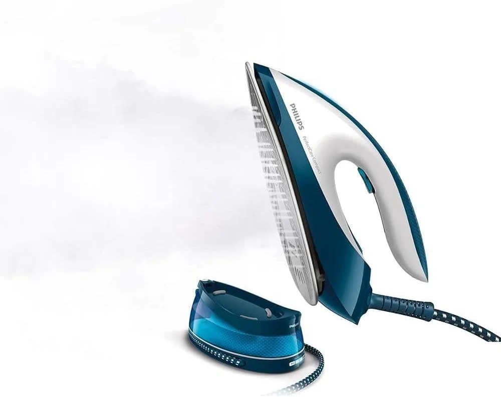 اتو بخارگر فشرده Versuni Philips PerfectCare، مخزن آب 1.5 لیتری، صرفه جویی در انرژی، حالت ECO، بدون سوختگی با فناوری OptimalTEMP، کفی SteamGlide (GC7840/26)