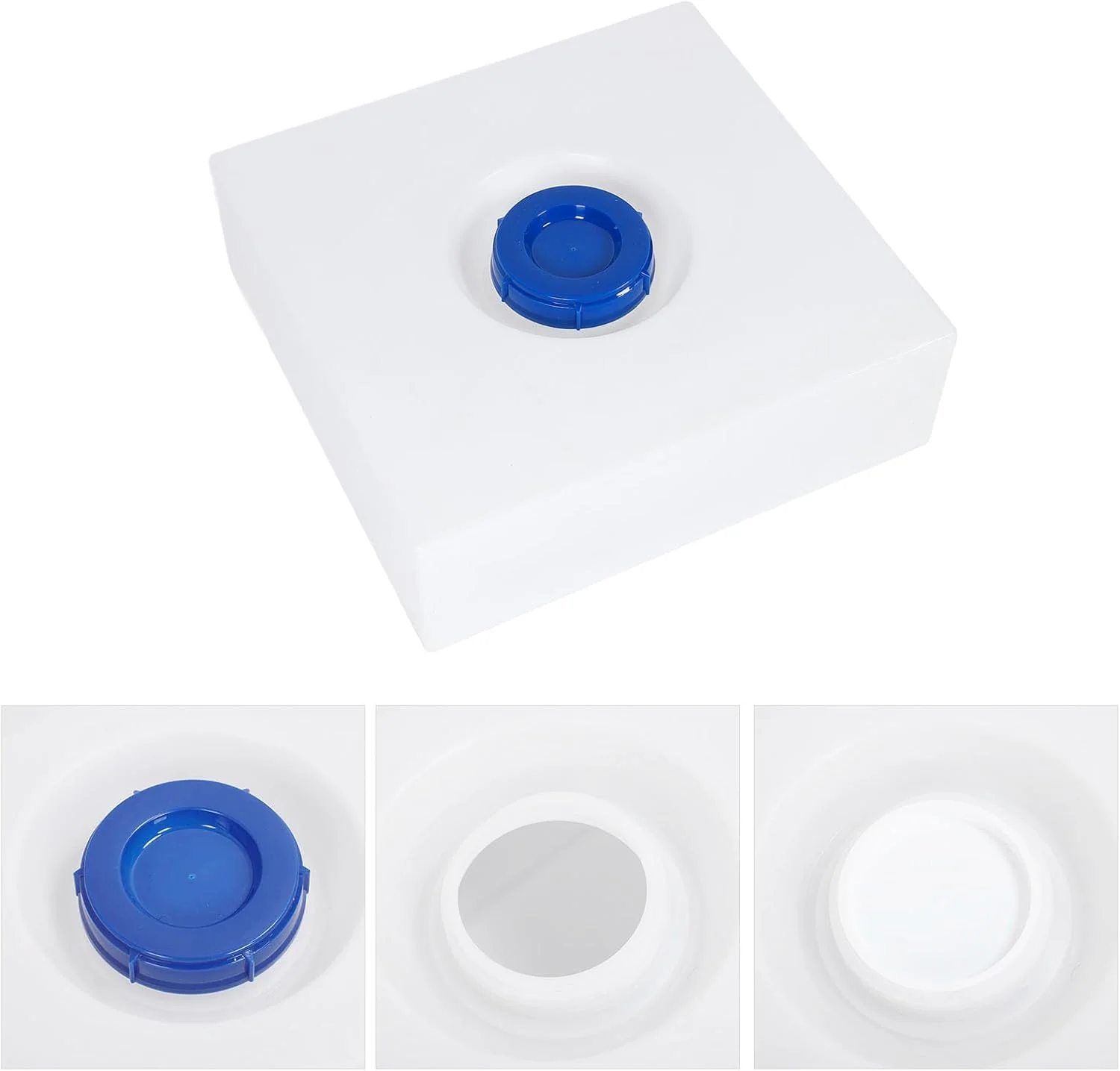 مخزن آب RV Asixxsix، مخزن نگهداری آب 14 گالنی 57.5x54.5x19 سانتی متر LLDPE خاکستری قابل حمل با ورودی پهن 13 سانتی متری برای کمپینگ، تریلر، RV
