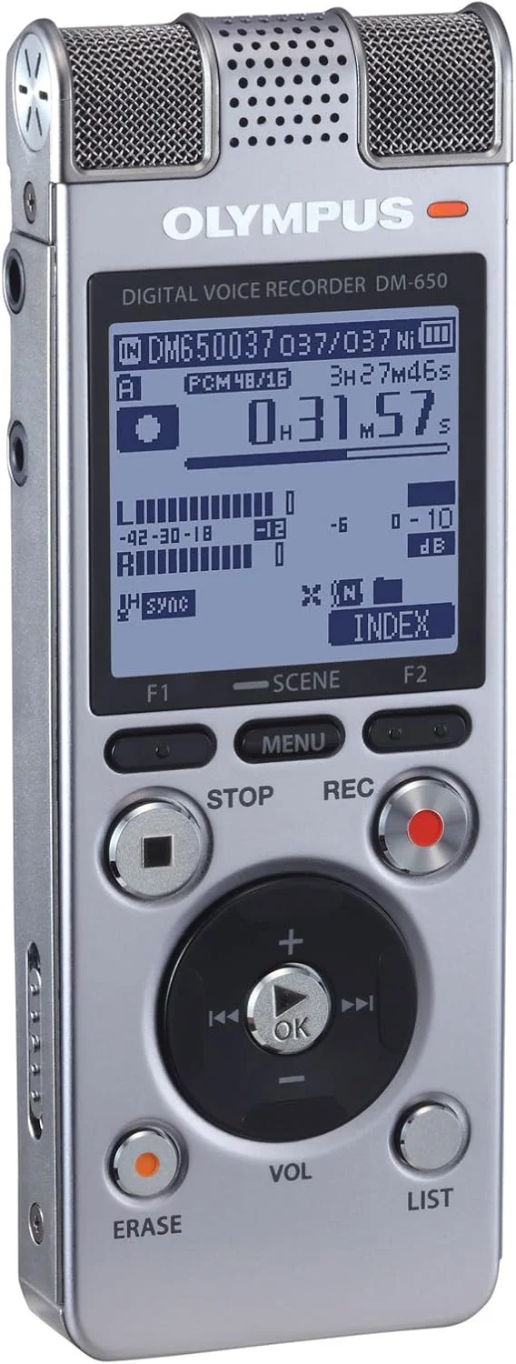 ضبط استریو PCM 16 بیتی Olympus DM-650 - متالیک