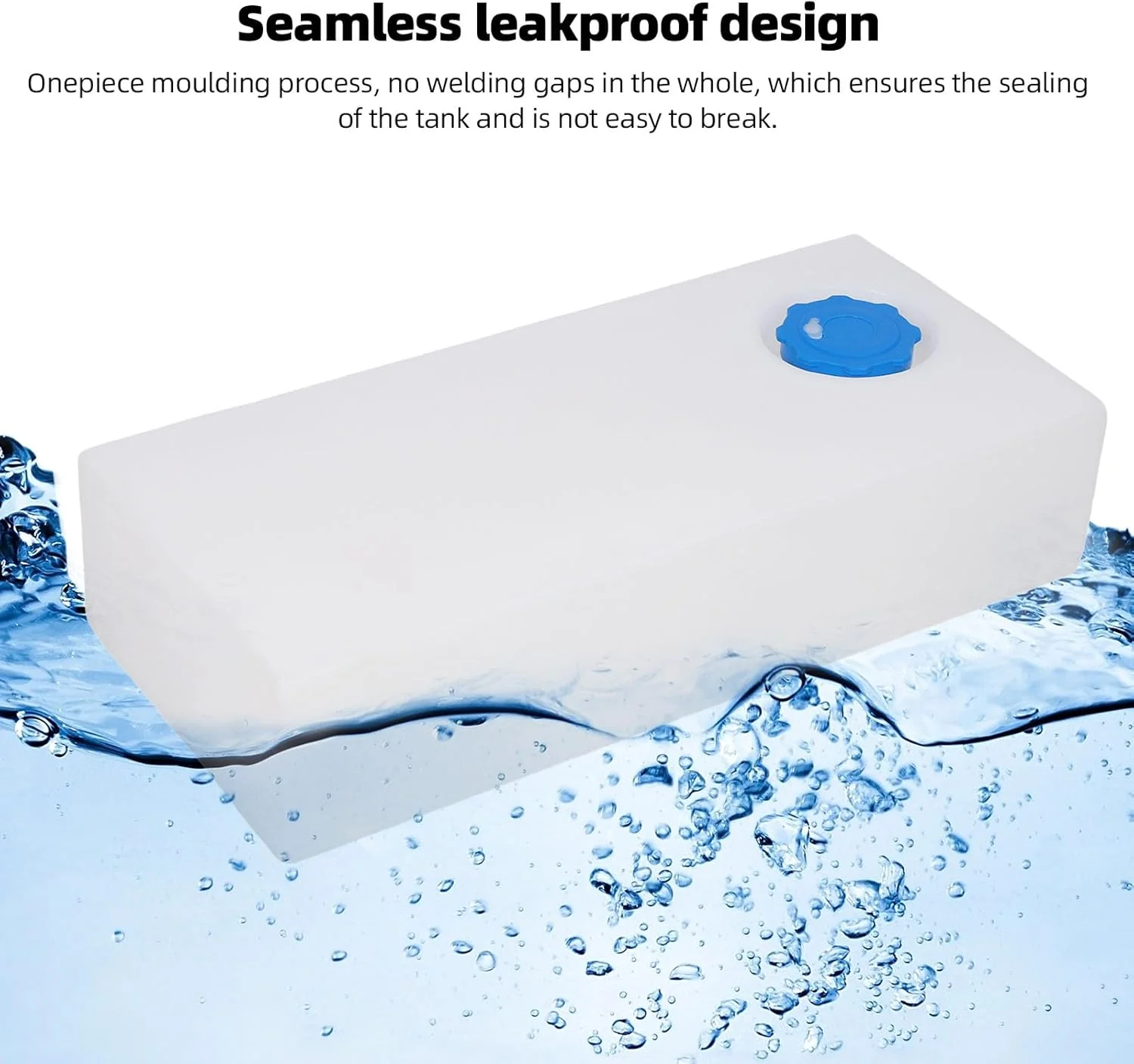 مخزن آب شیرین 32 لیتری RV مدل Asixxsix، مخزن ذخیره سازی مربع شکل قابل حمل با طراحی بدون درز و ضد نشت، ساخته شده از مواد LLDPE با گرید غذایی، مخازن نگهداری آب خاکستری برای آشامیدن و پخت و پز