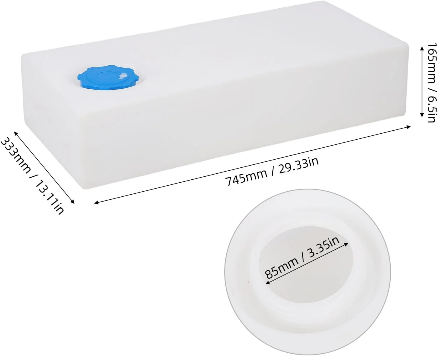 مخزن آب شیرین 32 لیتری RV مدل Asixxsix، مخزن ذخیره سازی مربع شکل قابل حمل با طراحی بدون درز و ضد نشت، ساخته شده از مواد LLDPE با گرید غذایی، مخازن نگهداری آب خاکستری برای آشامیدن و پخت و پز